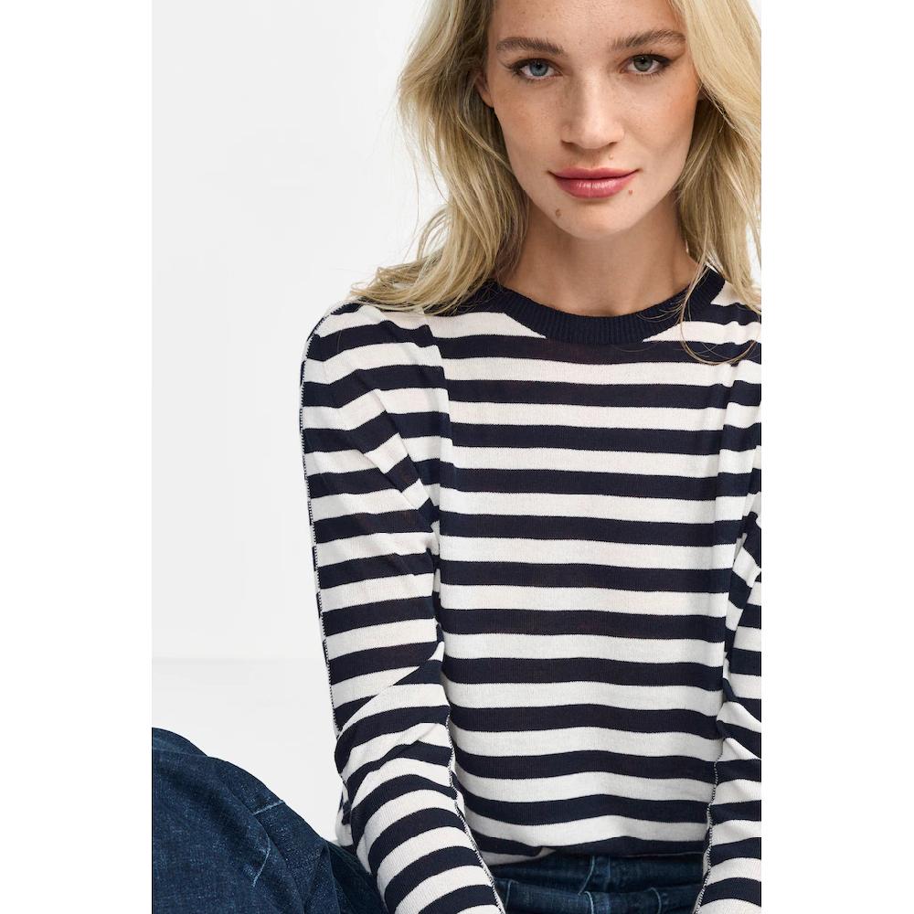 RICHROYAL Streifenpullover Mit Markenlabel Am Rücken
