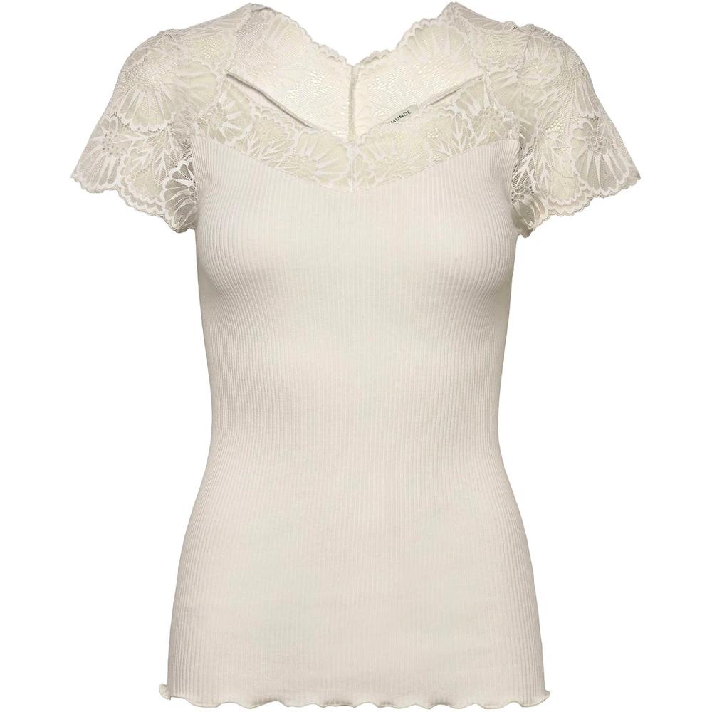 rosemunde T-Shirt wunderschöner elastischer Vintage-Spitzenbesatz