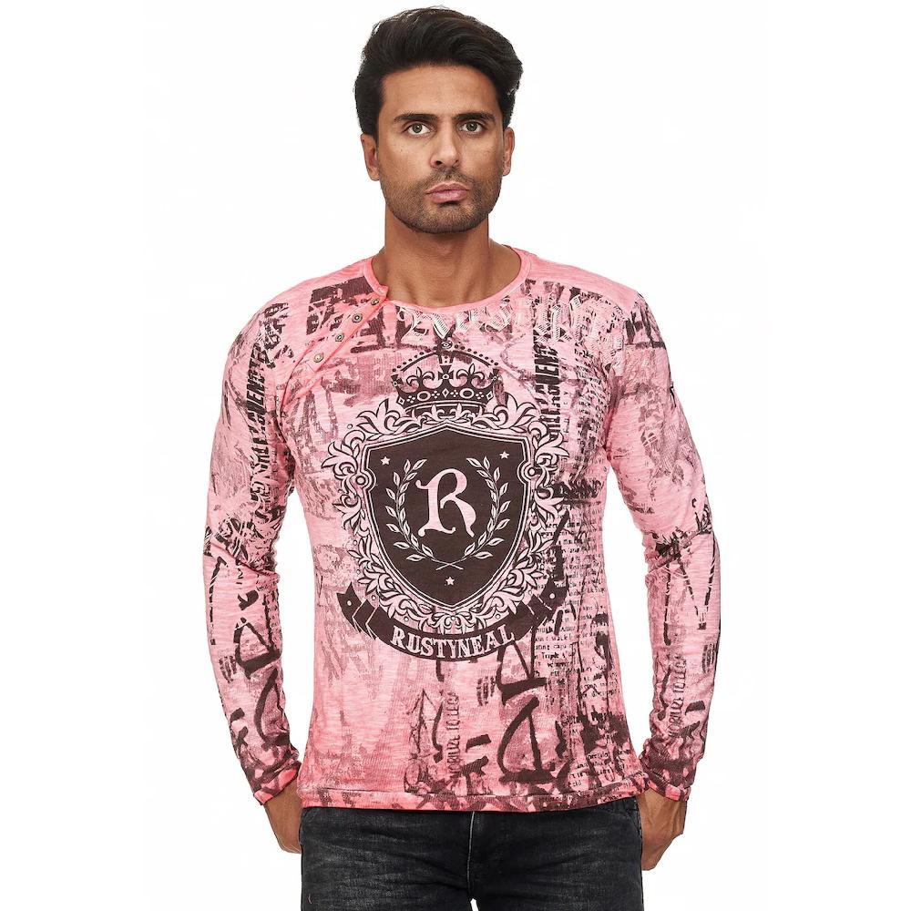 Rusty Neal Langarmshirt aus hochwertigem Stoff mit Rundhals ▷ kaufen
