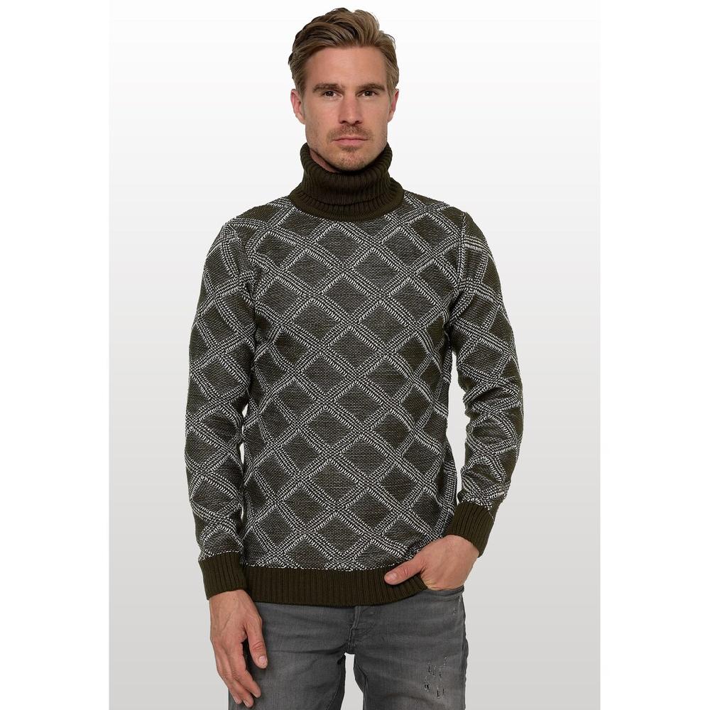 Rusty Neal Rollkragenpullover mit stylischem Karo-Muster ▷ bestellen