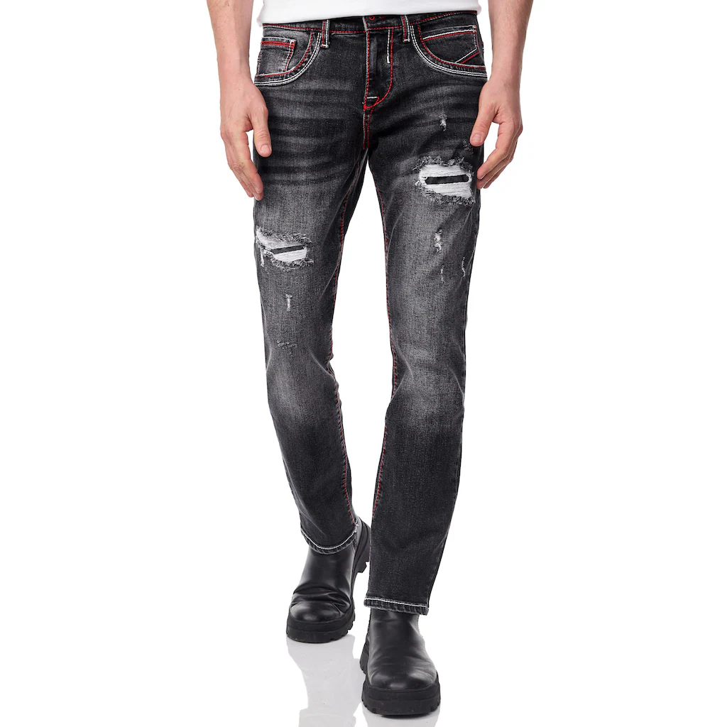 Rusty Neal Straight-Jeans »ODAR« Mit farblich abgesetzten Ziernähten ▷ kaufen