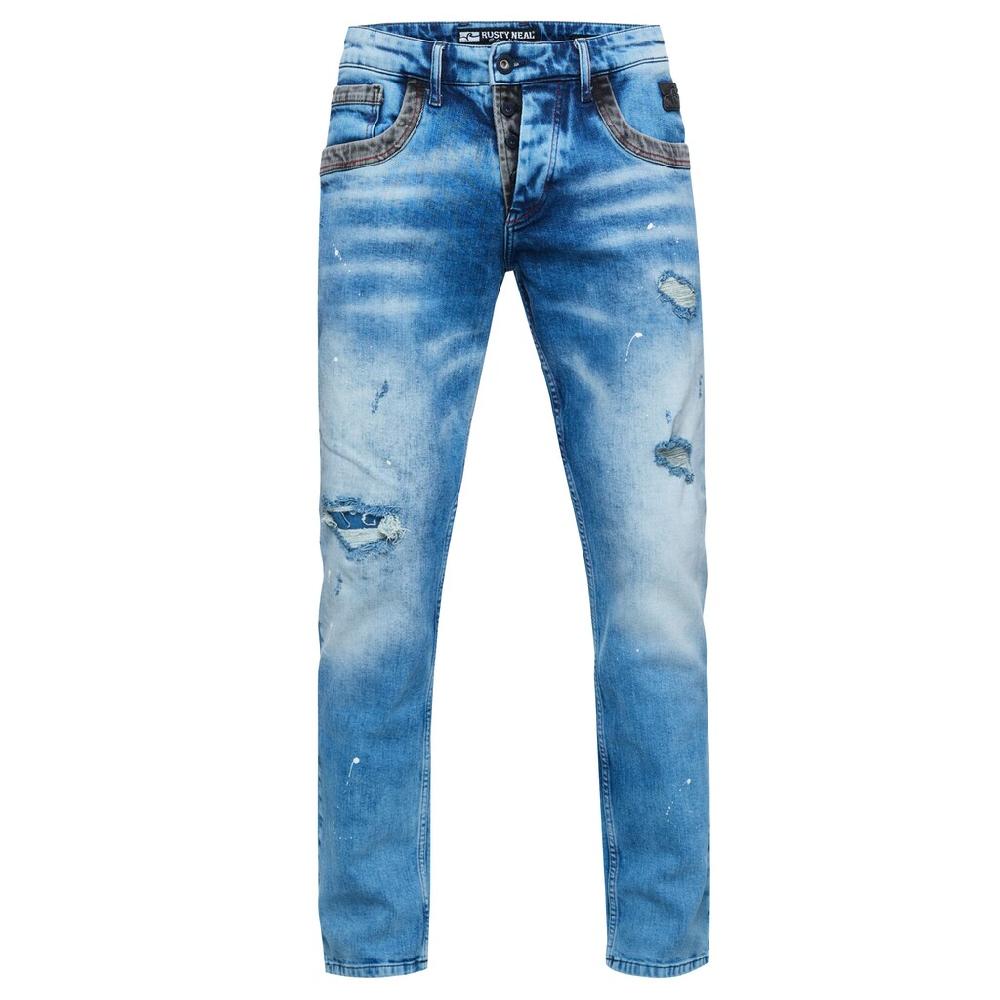 Rusty Neal Straight-Jeans »YOKOTE« Mit Farblich Abgesetzten Details ▷ Für