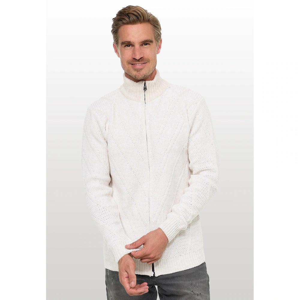 Rusty Neal Strickjacke mit Stehkragen und durchgehendem Reißverschluss ▷ für
