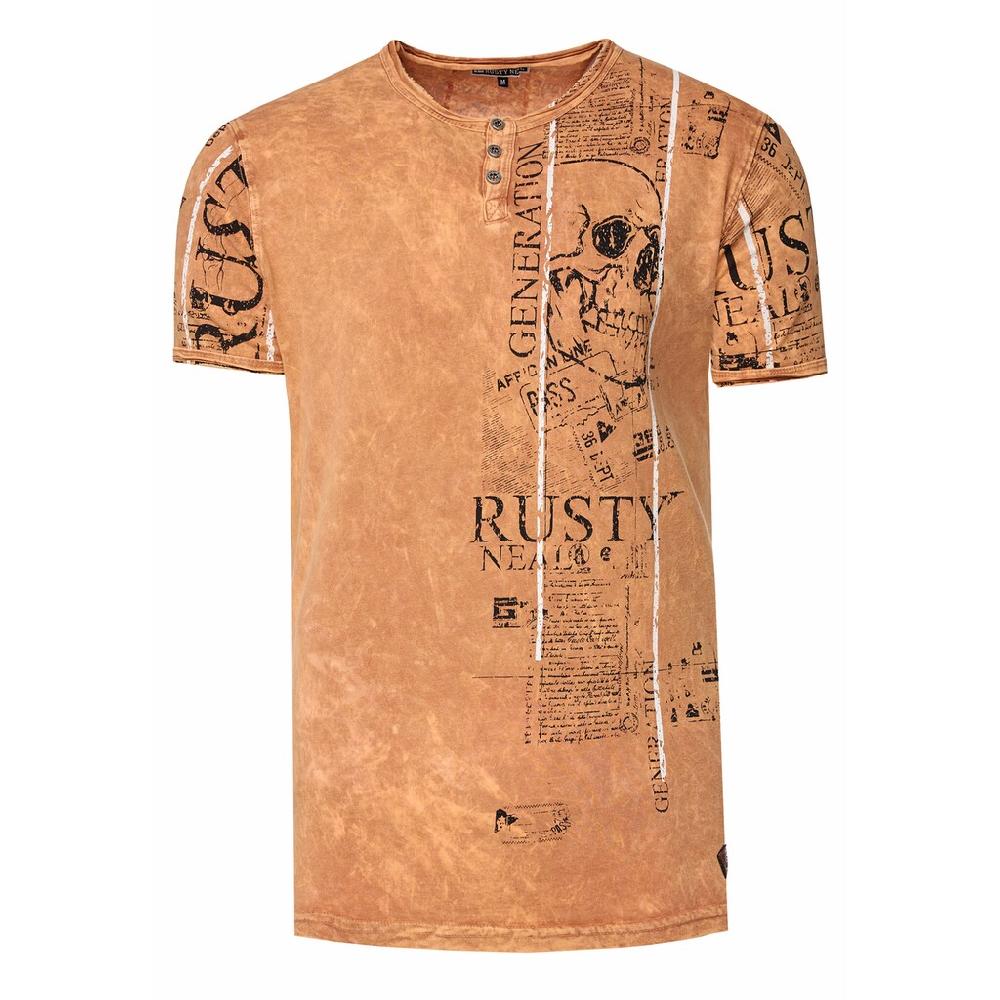 Rusty Neal T-Shirt Im Used-Look Mit Allover-Print ▷ Für