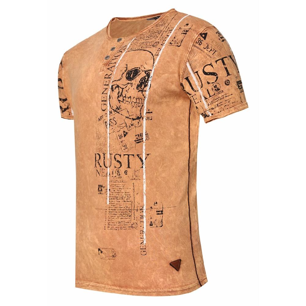 Rusty Neal T-Shirt Im Used-Look Mit Allover-Print ▷ Für