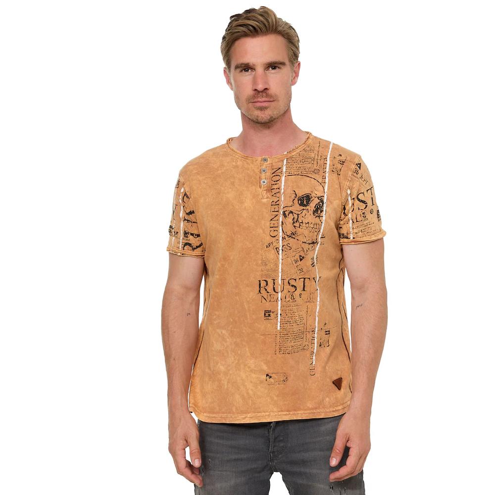 Rusty Neal T-Shirt im Used-Look mit Allover-Print ▷ für
