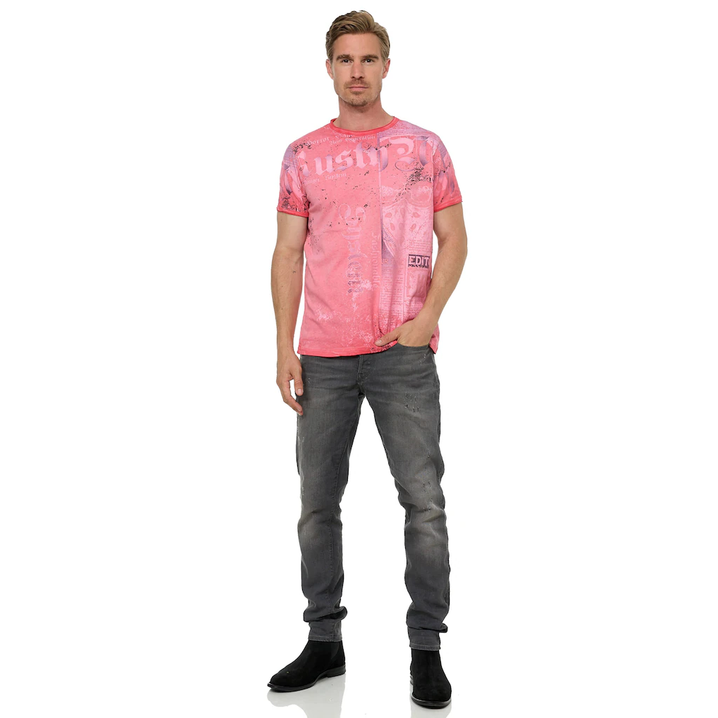 Rusty Neal T-Shirt Mit Allover-Print Im Used-Look ▷ Bestellen