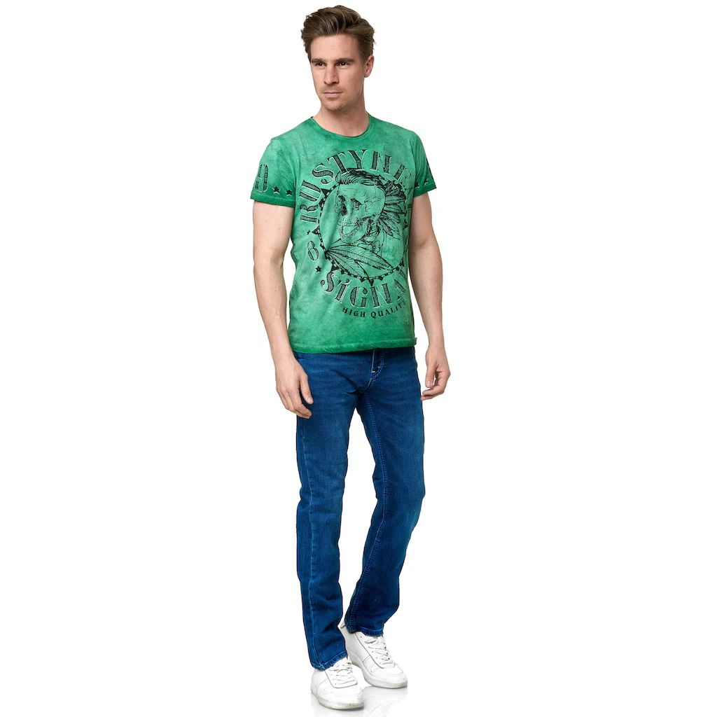 Rusty Neal T-Shirt Mit Stylischem Totenkopf-Print ▷ Kaufen