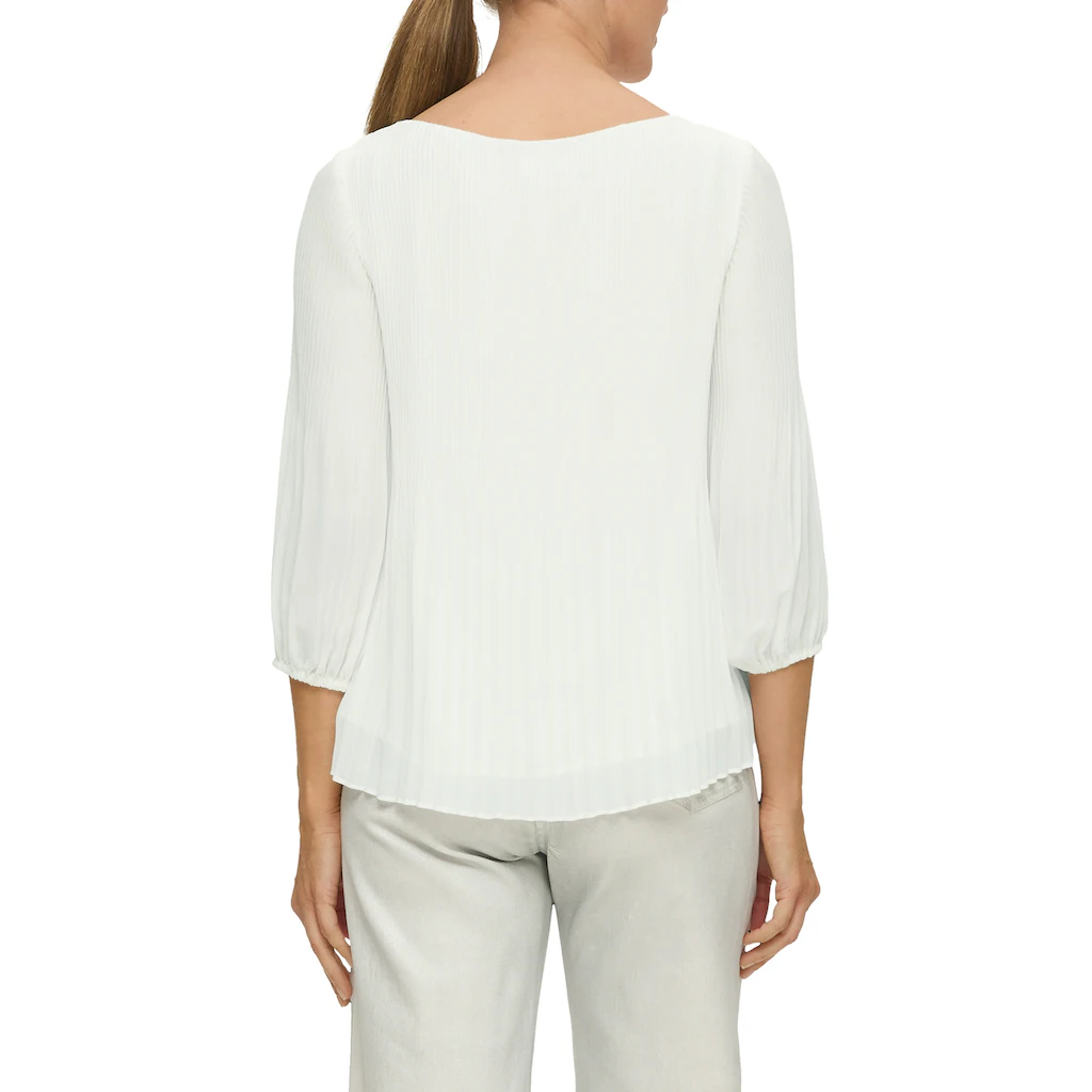 S.Oliver BLACK LABEL Klassische Bluse Mit Plisseefalten