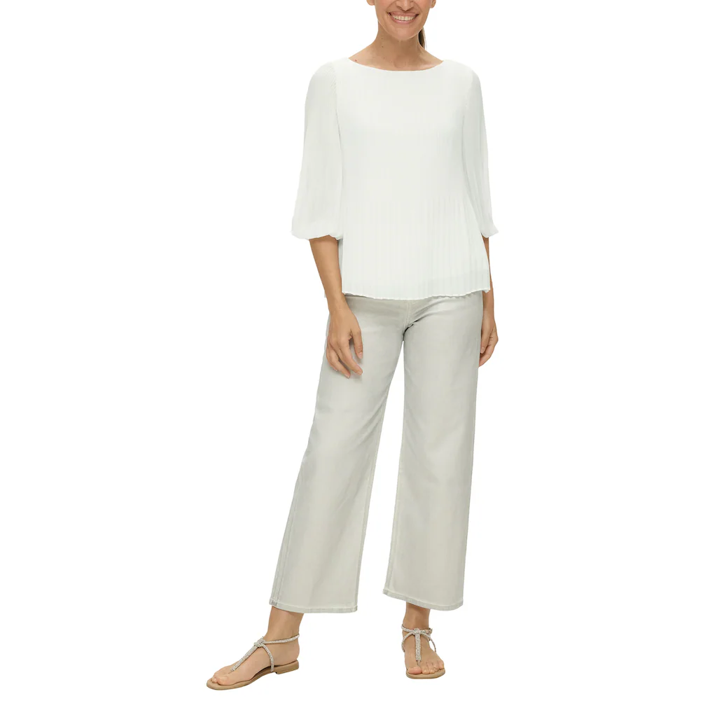S.Oliver BLACK LABEL Klassische Bluse Mit Plisseefalten