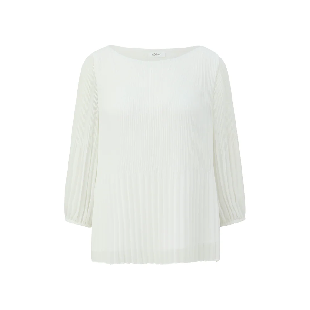 S.Oliver BLACK LABEL Klassische Bluse Mit Plisseefalten