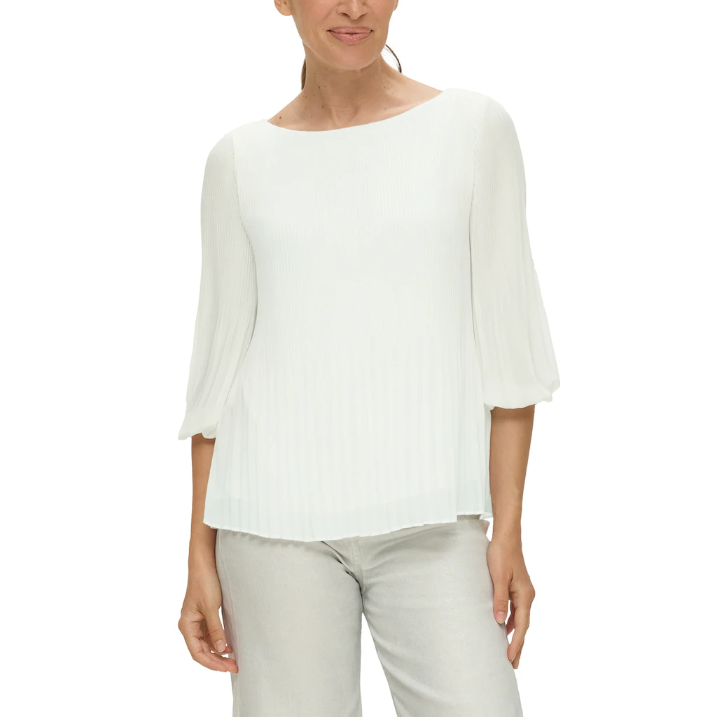 s.Oliver BLACK LABEL Klassische Bluse mit Plisseefalten