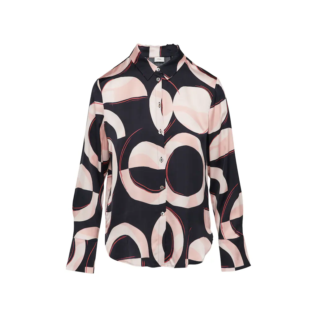 S.Oliver BLACK LABEL Langarmbluse Mit Grafischem Muster