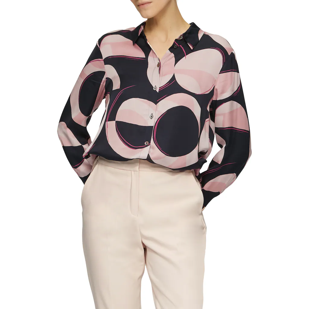 s.Oliver BLACK LABEL Langarmbluse mit grafischem Muster