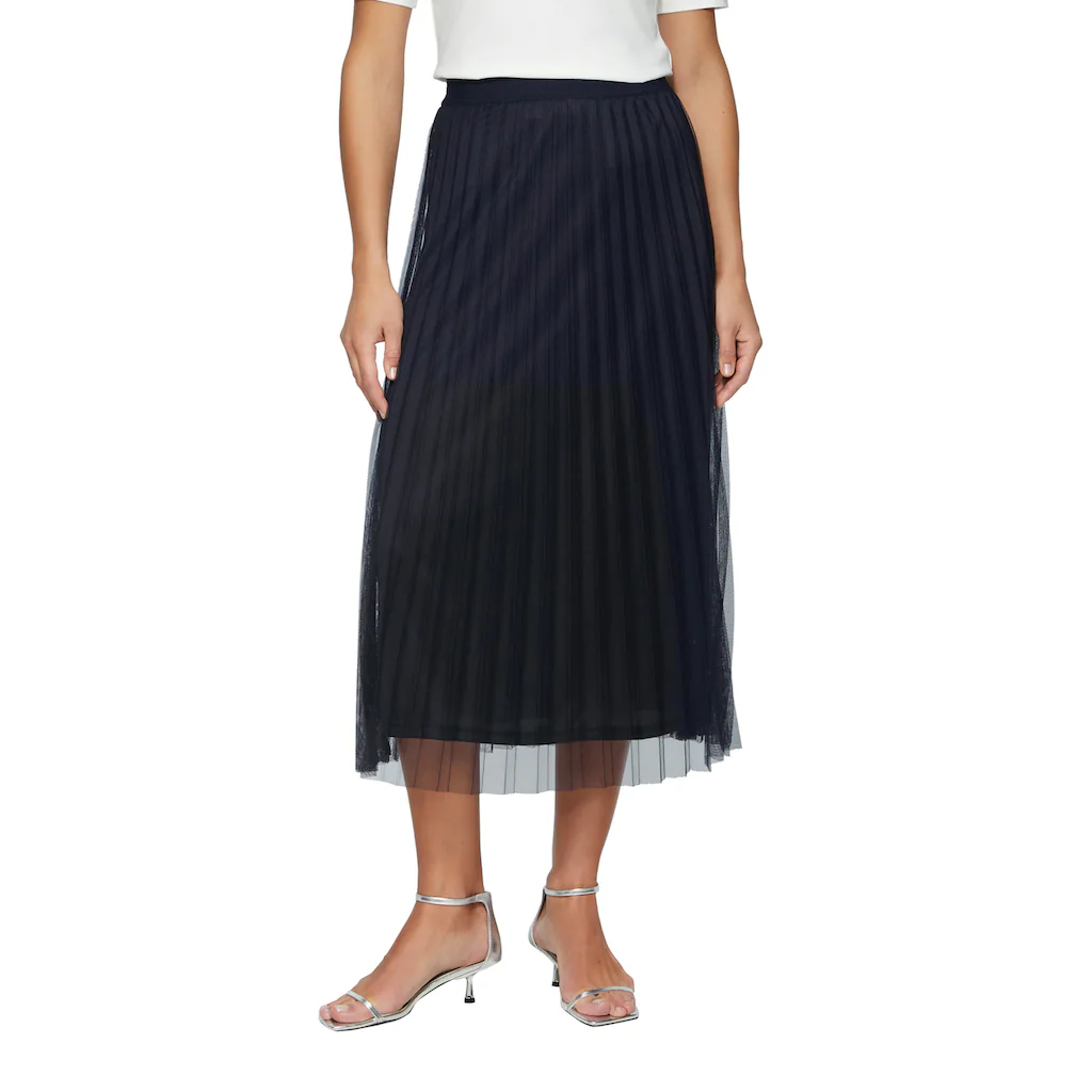 s.Oliver BLACK LABEL Midirock aus plissiertem Mesh