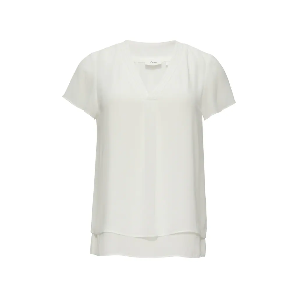 S.Oliver BLACK LABEL Shirtbluse In Doppel-Layer-Optik Und Mit V-Ausschnitt