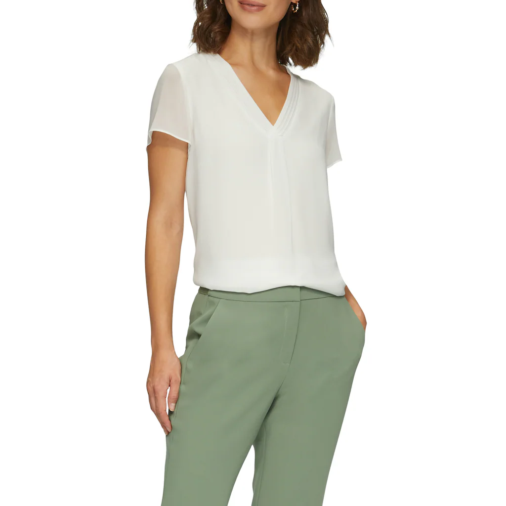 s.Oliver BLACK LABEL Shirtbluse in Doppel-Layer-Optik und mit V-Ausschnitt