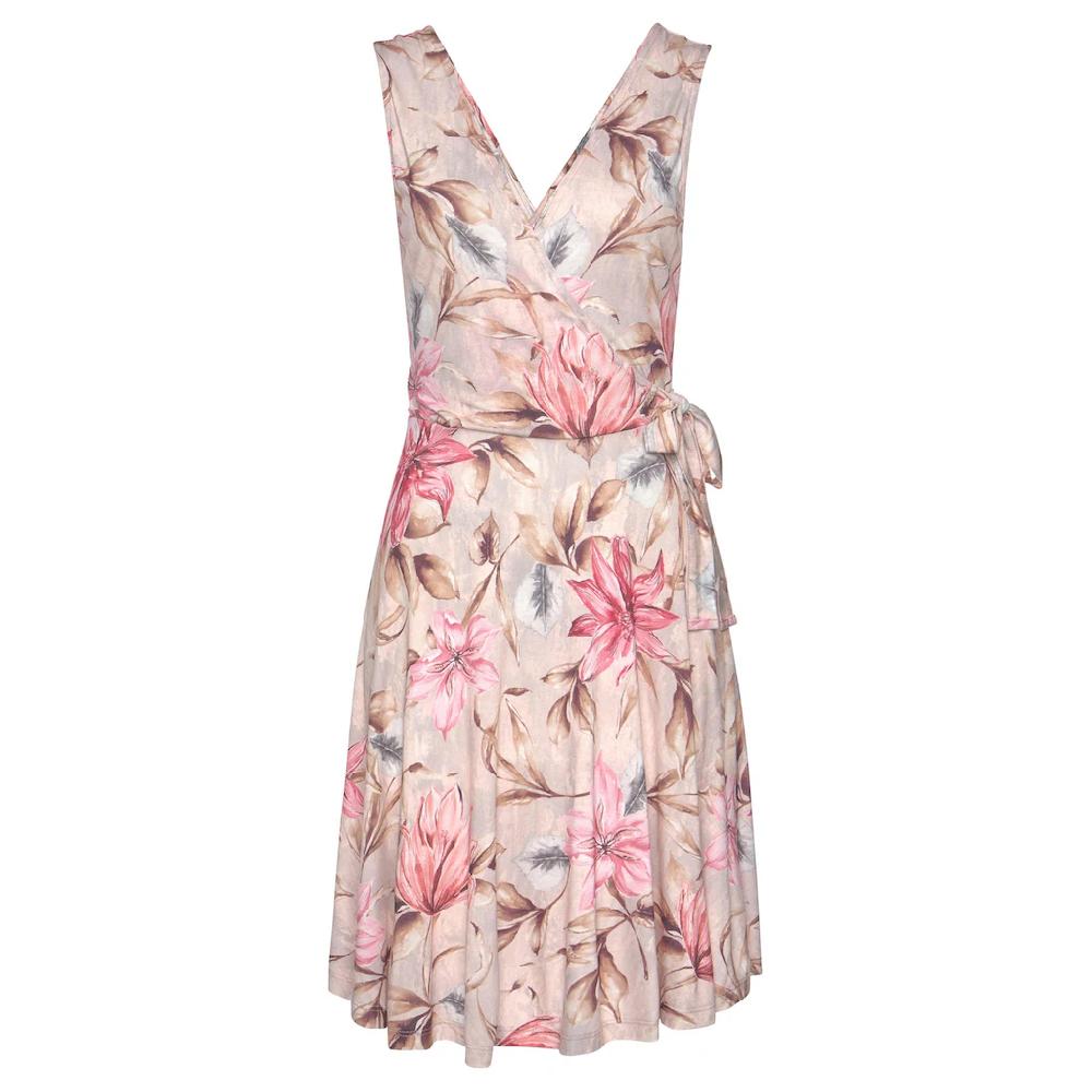 S.Oliver Druckkleid Mit Bindeschleife Seitlich Bequemes Wickelkleid Sommerkleid