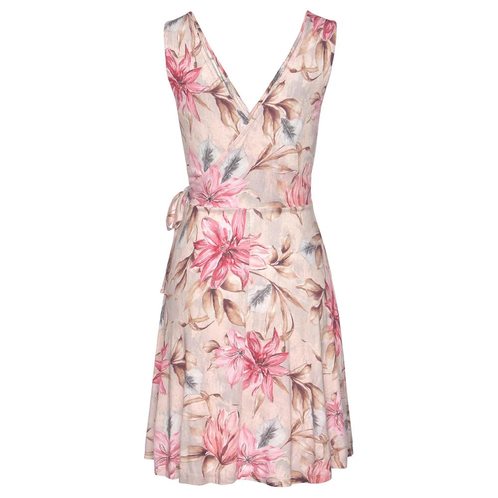 S.Oliver Druckkleid Mit Bindeschleife Seitlich Bequemes Wickelkleid Sommerkleid