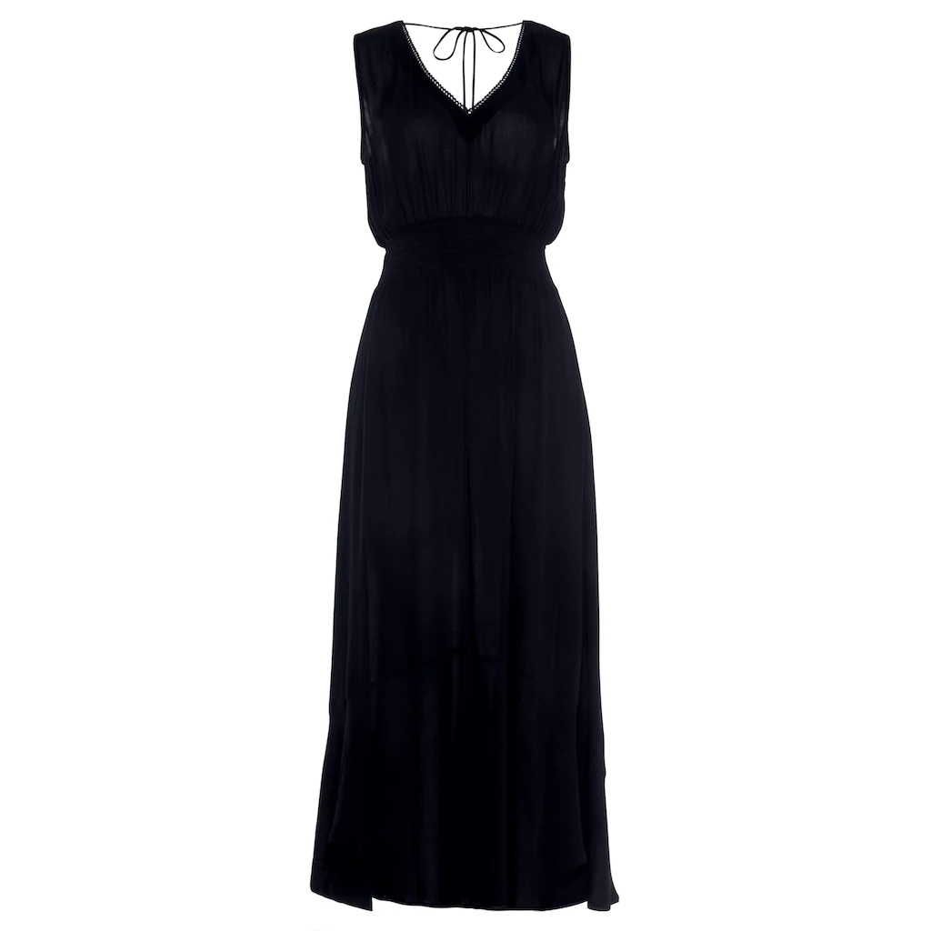 S.Oliver Maxikleid Aus Gekreppter Viskose Zum Binden Im Nacken Sommerkleid Strandkleid