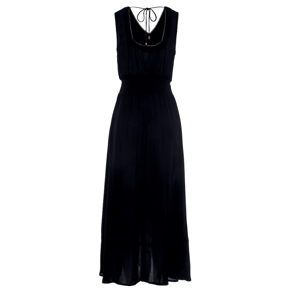 S.Oliver Maxikleid Aus Gekreppter Viskose Zum Binden Im Nacken Sommerkleid Strandkleid