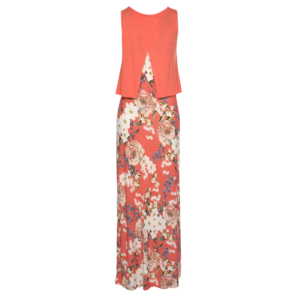 S.Oliver Maxikleid Im Lagen-Look Mit Blumenprint Sommerkleid Strandkleid