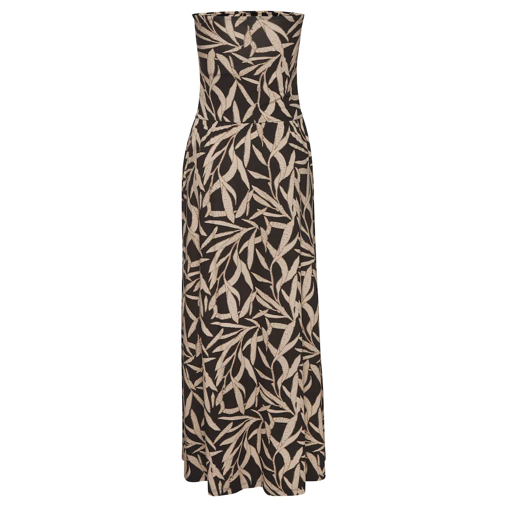 S.Oliver Maxikleid Mit Blätterdruck Luftiges Sommerkleid Mit Taschen Strandkleid