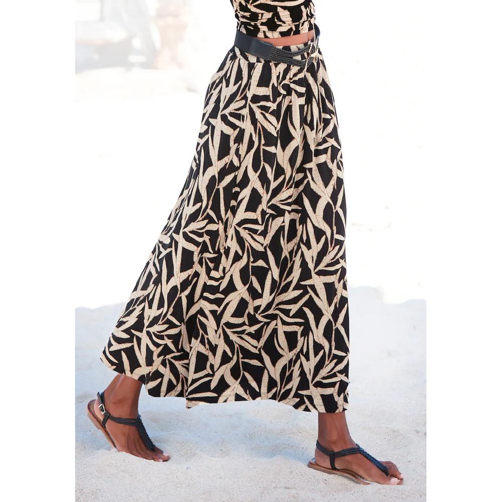 s.Oliver Maxirock mit Alloverdruck langer Sommerrock mit Schlitz