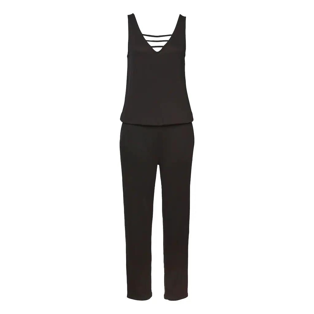 S.Oliver Overall Mit Verziertem Ausschnitt Elastischer Jumpsuit Mit Taschen