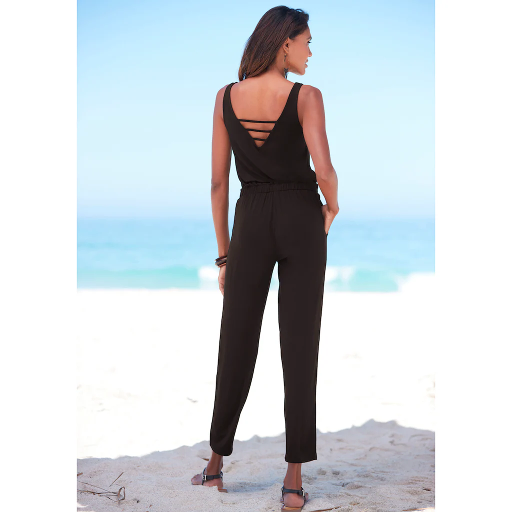 S.Oliver Overall Mit Verziertem Ausschnitt Elastischer Jumpsuit Mit Taschen