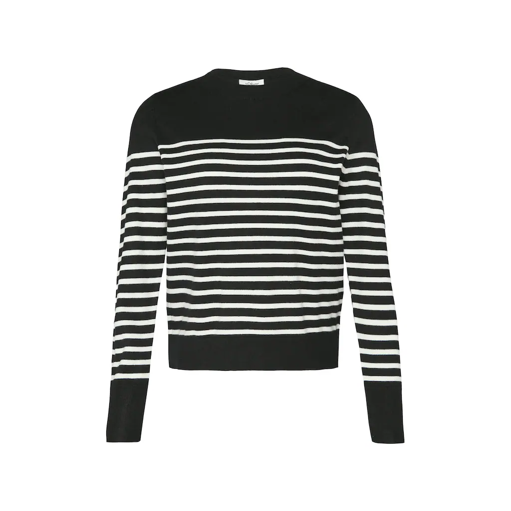 S.Oliver Rundhalspullover Mit Streifenmuster