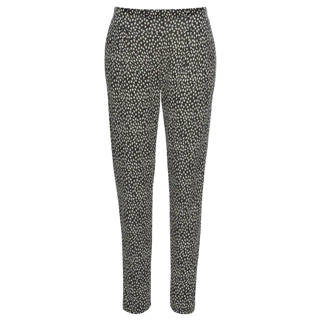 S.Oliver Strandhose Mit Blumendruck Und Taschen Leichte Jerseyhose