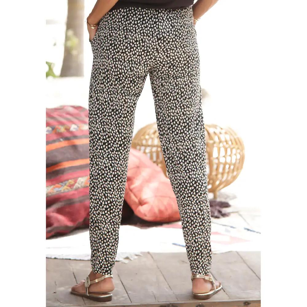 S.Oliver Strandhose Mit Blumendruck Und Taschen Leichte Jerseyhose