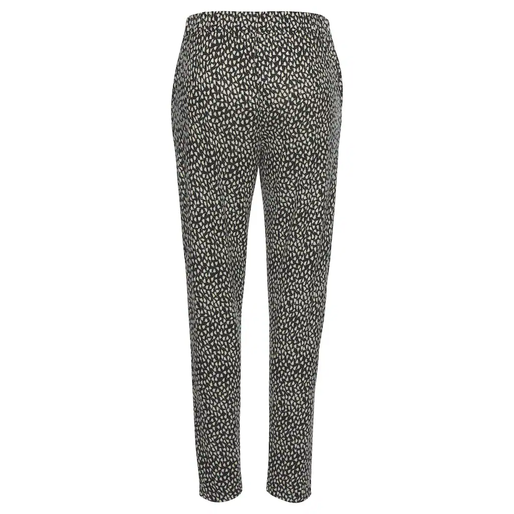 S.Oliver Strandhose Mit Blumendruck Und Taschen Leichte Jerseyhose