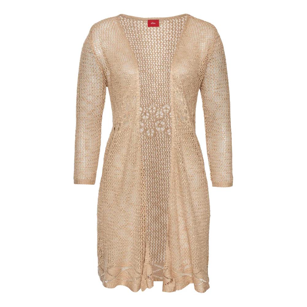 S.Oliver Strickjacke Mit Ajourmuster Häkeloptik Strandmode