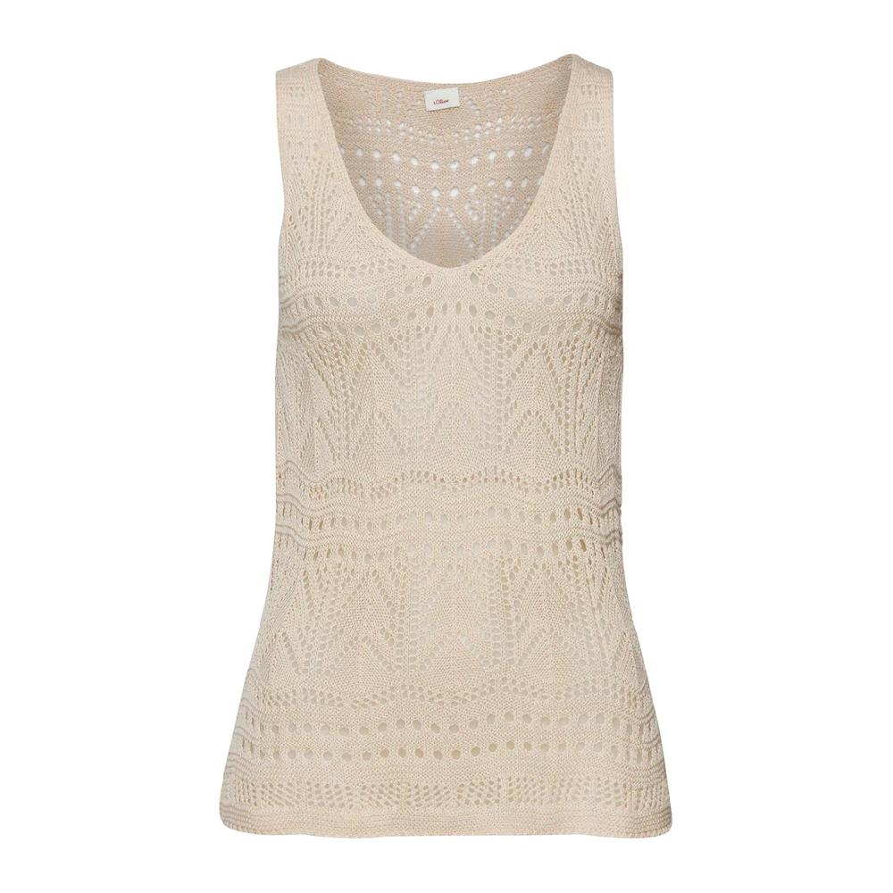 S.Oliver Stricktop Mit Semi-transparentem Ajourmuster Strandtop Mit Lochmuster