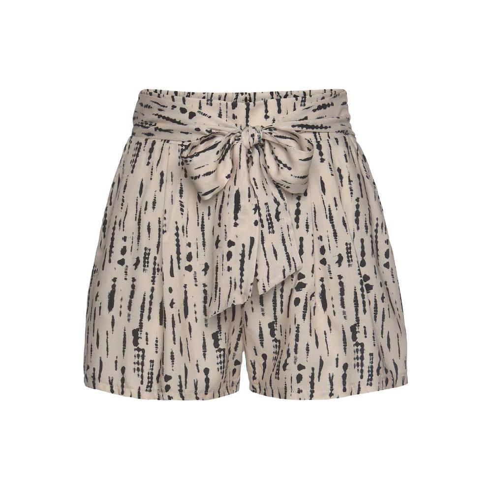S.Oliver Webshorts Mit Alloverdruck Und Bindegürtel Kurze Hose Lockere Passform