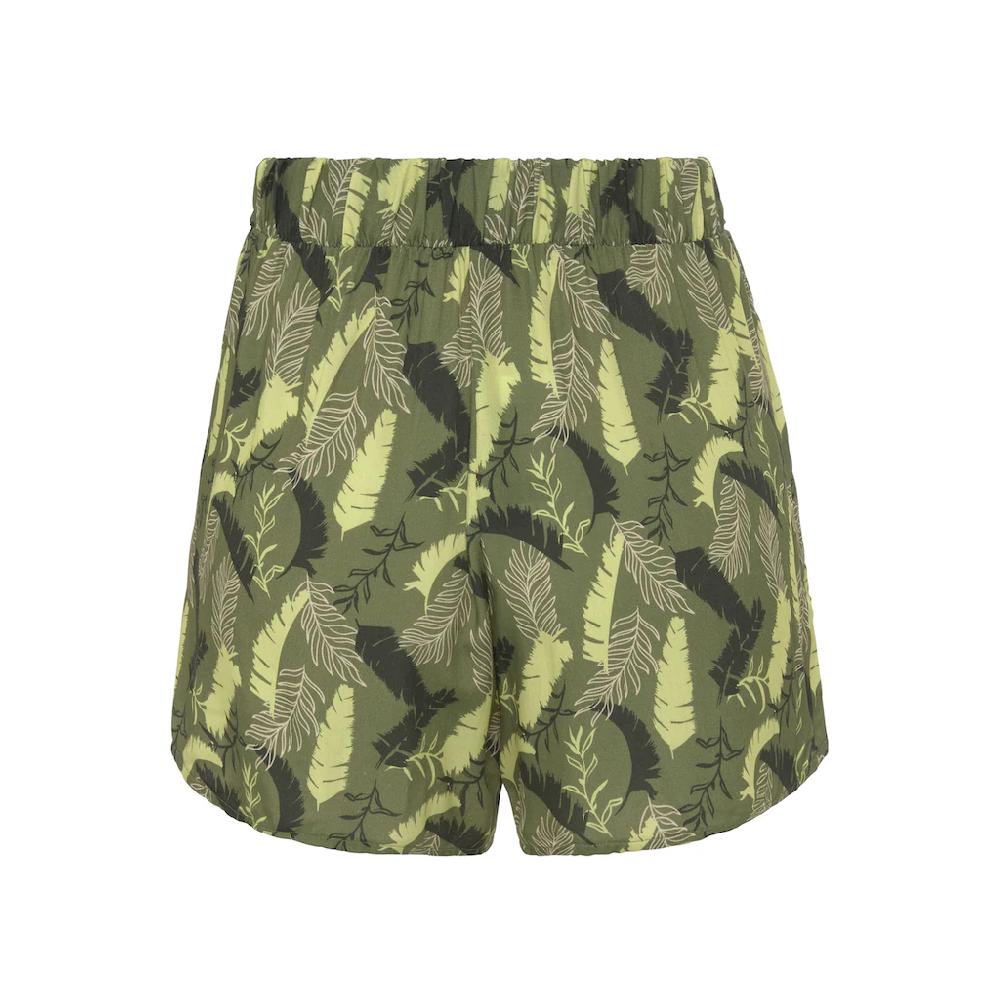 S.Oliver Webshorts Mit Blätterdruck Und Bindegürtel Kurze Hose Lockere Passform