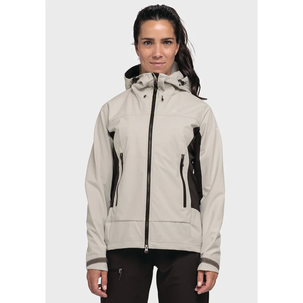 Schöffel Outdoorjacke »Mountain Softshell Jk Style Blaueis WMS« Mit Kapuze