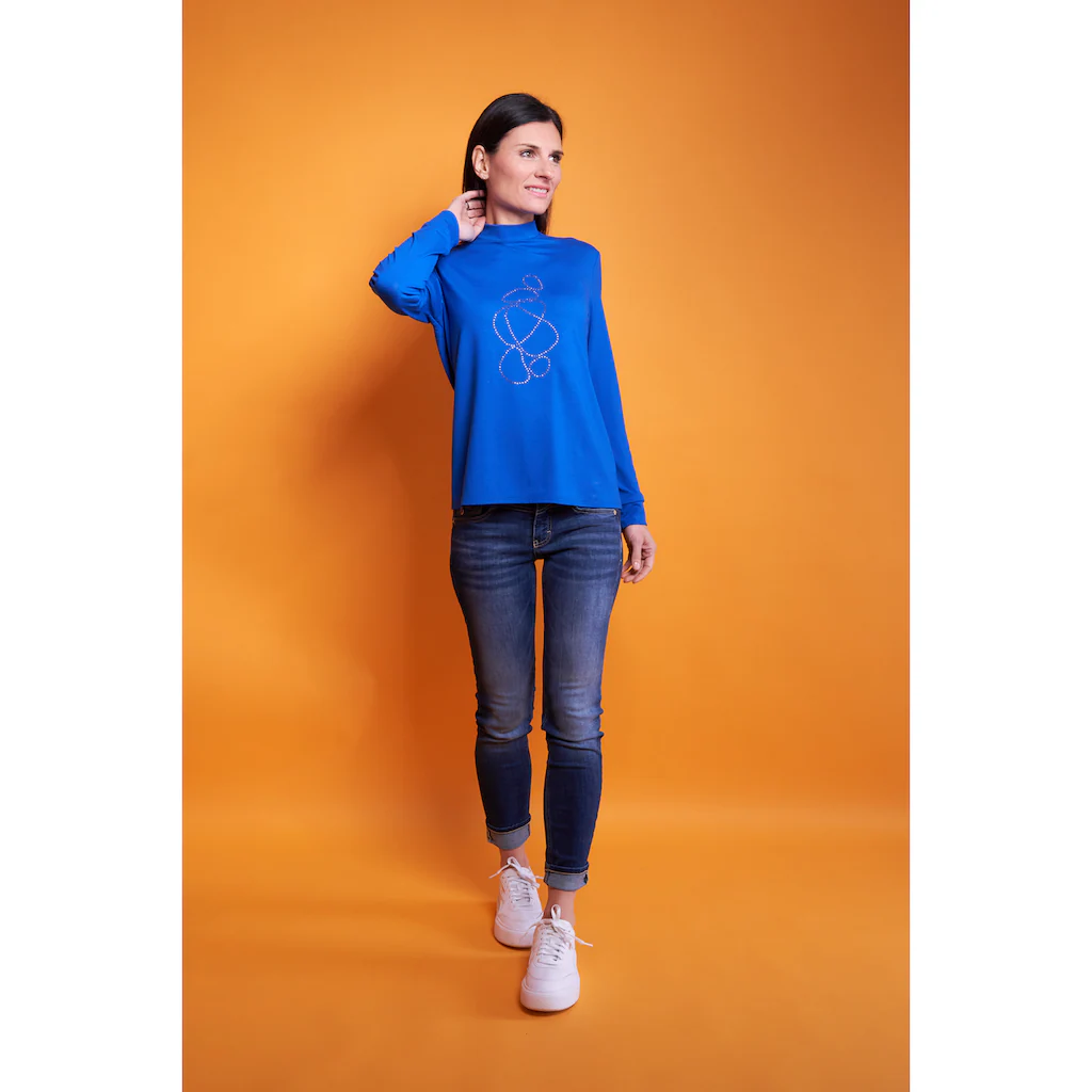 Seidel Moden Langarmshirt mit Glitzersteinen MADE IN GERMANY