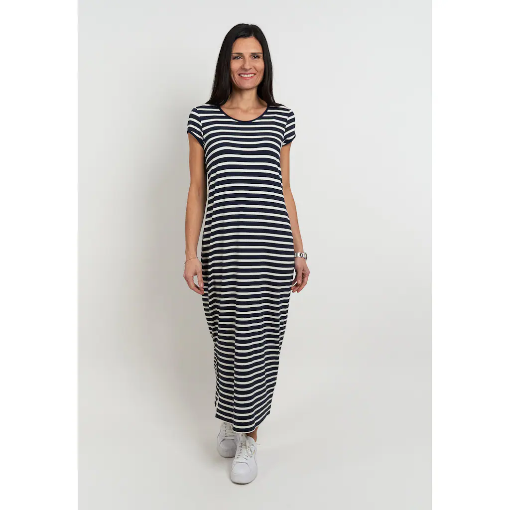 Seidel Moden Sommerkleid Lang Mit Streifen-Design MADE IN GERMANY