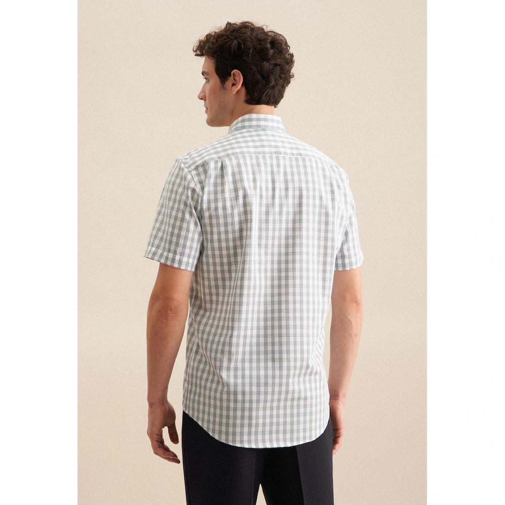 Seidensticker Businesshemd »Regular« Regular Kurzarm Button-Down-Kragen Karo ▷ Bestellen