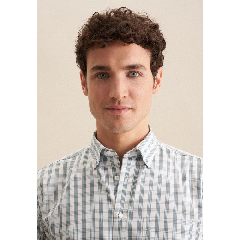Seidensticker Businesshemd »Regular« Regular Kurzarm Button-Down-Kragen Karo ▷ Bestellen