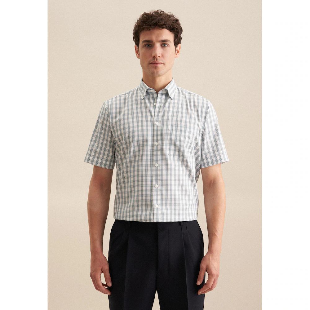 seidensticker Businesshemd »Regular« Regular Kurzarm Button-Down-Kragen Karo ▷ bestellen