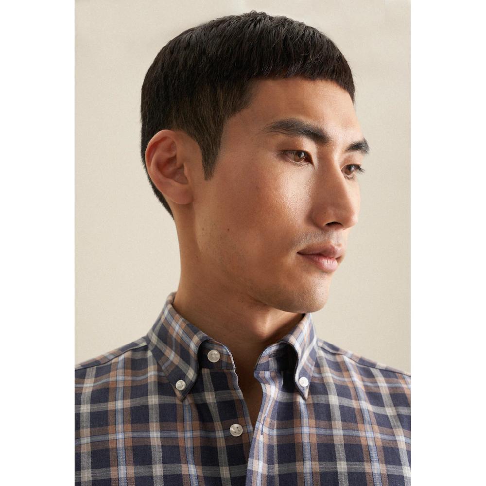 Seidensticker Flanellhemd »Shaped« Shaped Langarm Button-Down-Kragen Karo ▷ Kaufen