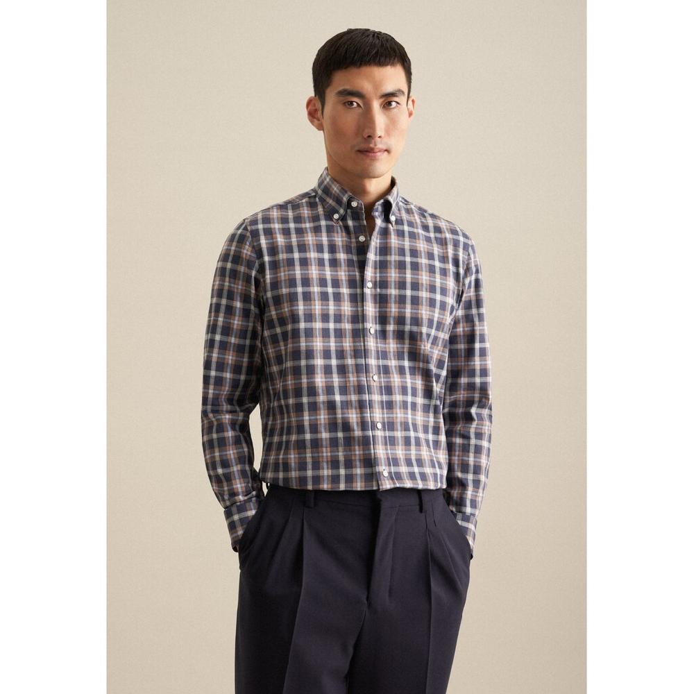 seidensticker Flanellhemd »Shaped« Shaped Langarm Button-Down-Kragen Karo ▷ kaufen