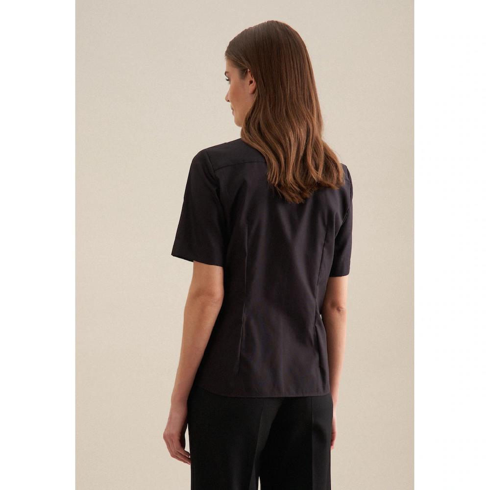 Seidensticker Hemdbluse »Schwarze Rose« Kurzarm Kragen Uni