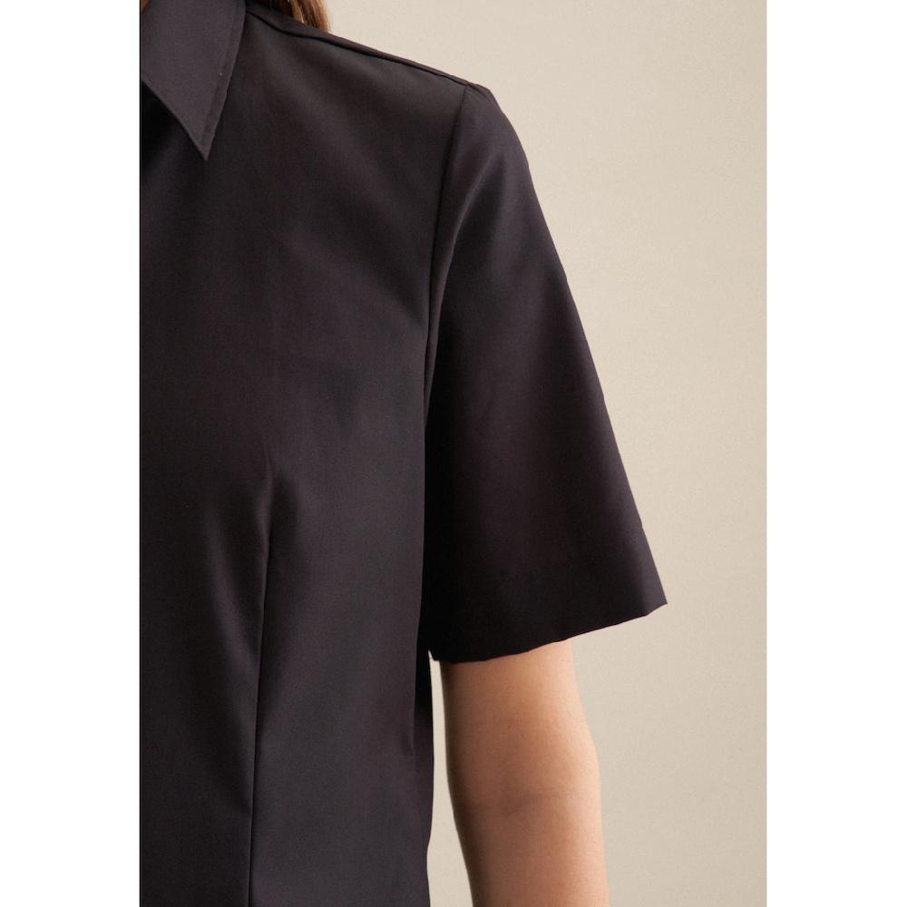 Seidensticker Hemdbluse »Schwarze Rose« Kurzarm Kragen Uni