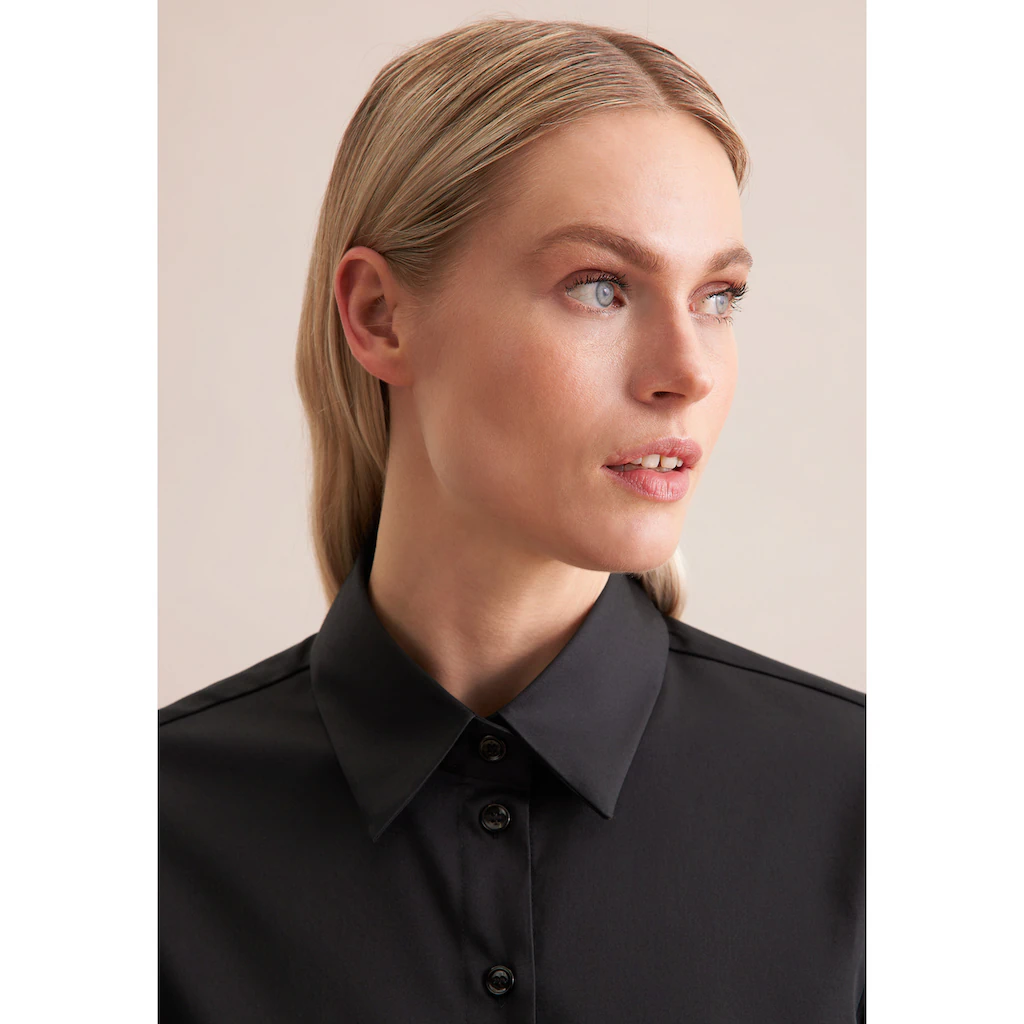 Seidensticker Hemdbluse »Schwarze Rose« Langarm Kragen Uni