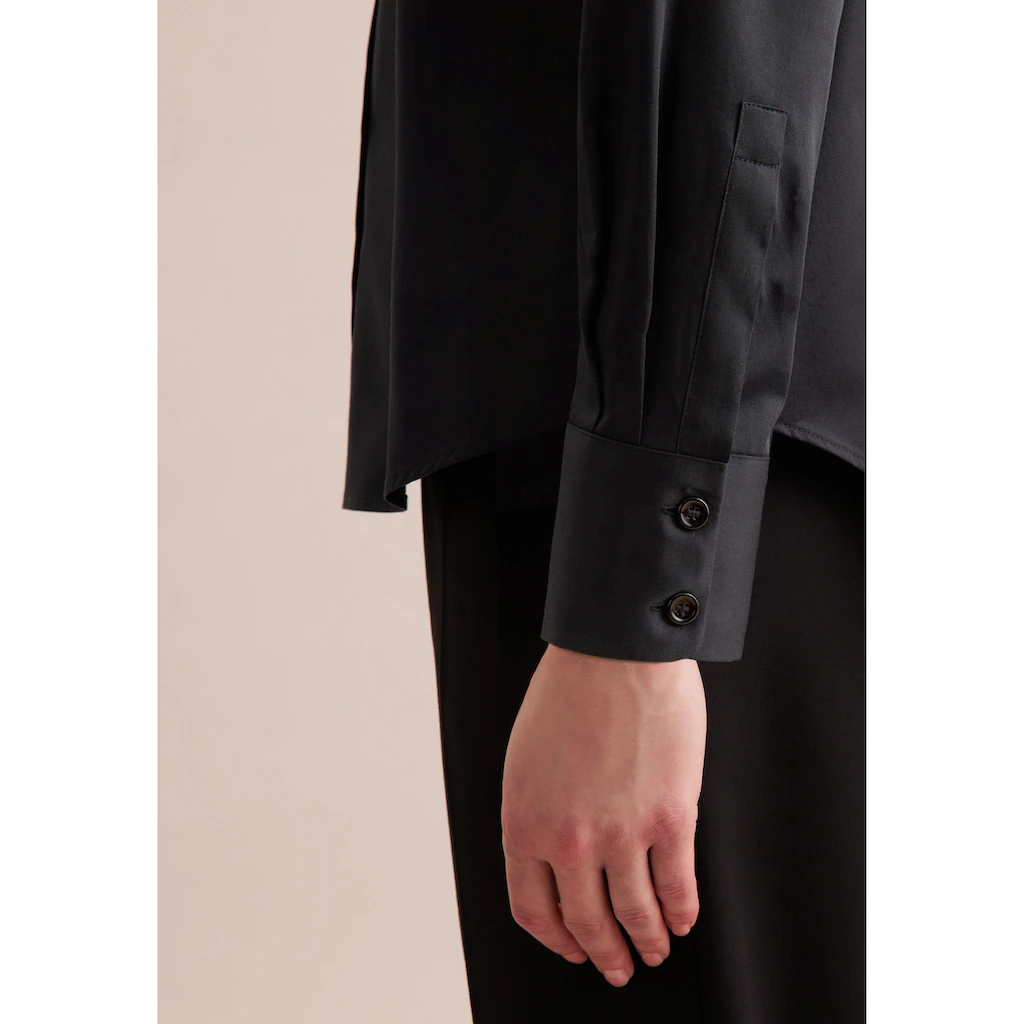 Seidensticker Hemdbluse »Schwarze Rose« Langarm Kragen Uni